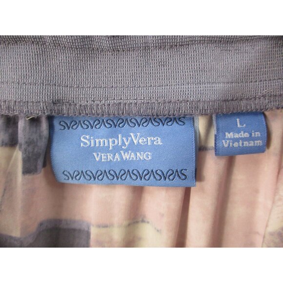 Simply Vera Vera Wang Womens Abstract Print Midi Dress L Purple & Pink Sleeveles - Picture 4 of 12